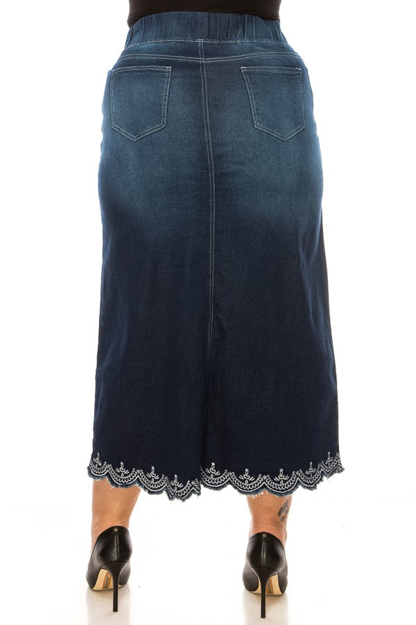 Plus Size Denim Skirt