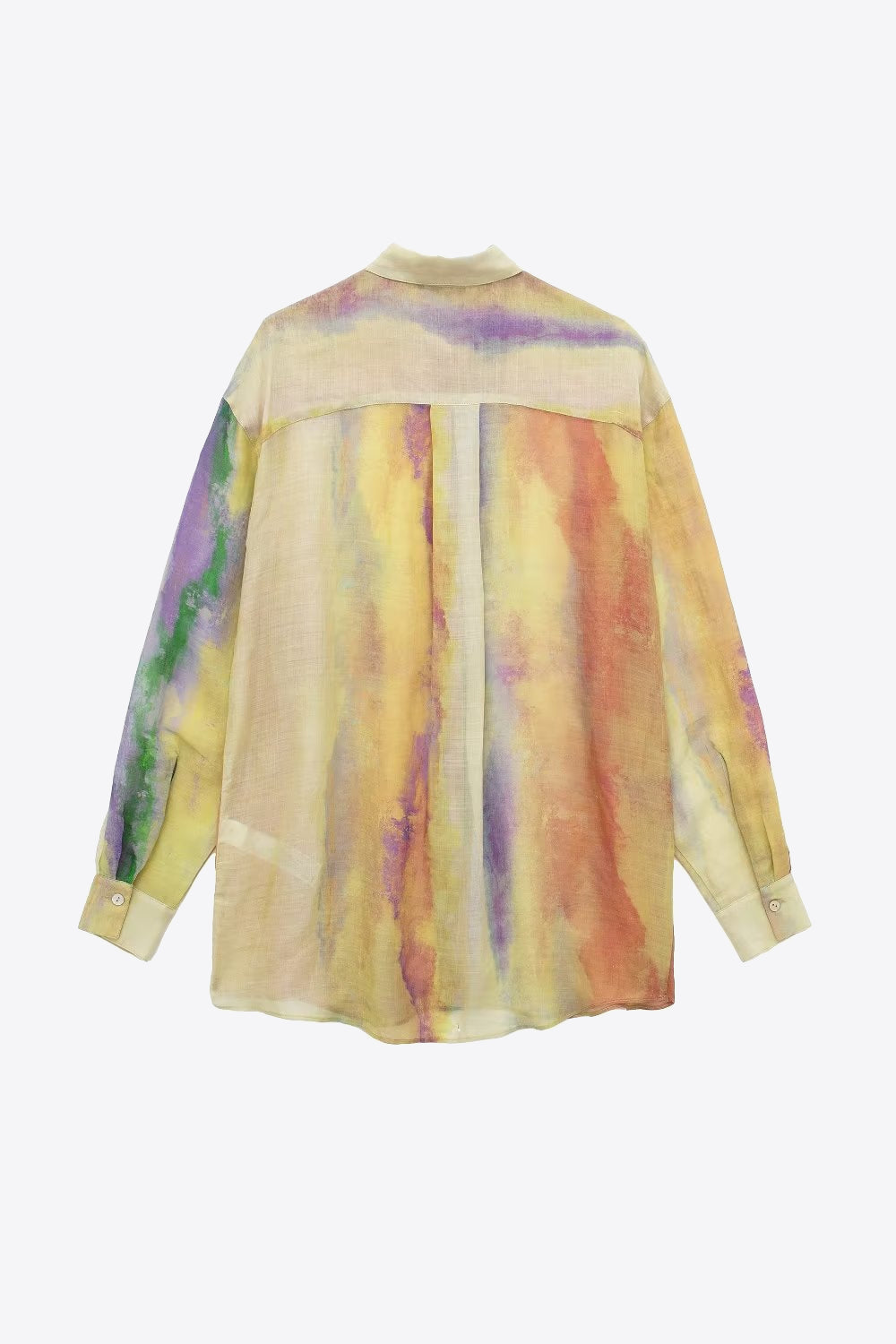 Tie-Dye Long Sleeve Shirt and Tied Skirt Set