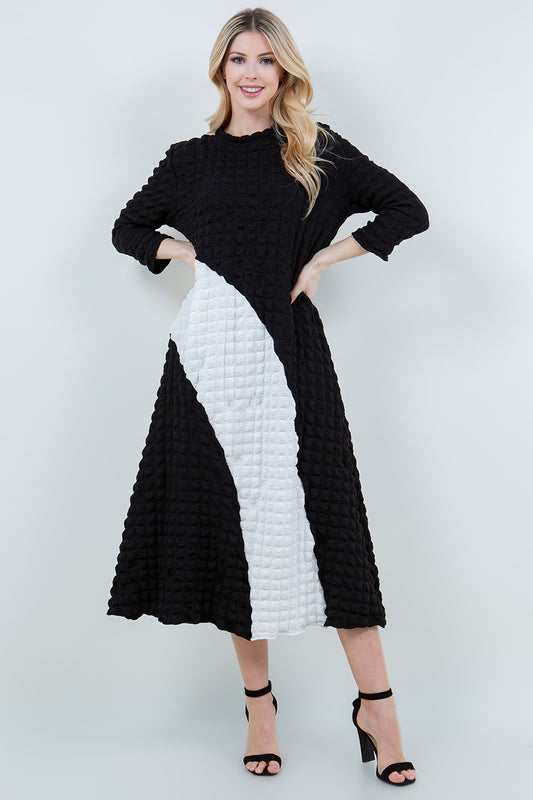 Black and White Puff Dress