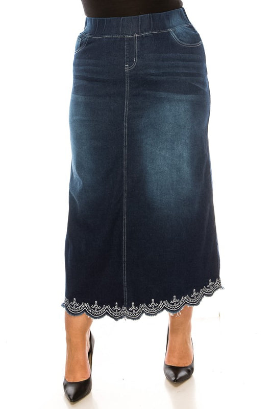 Plus Size Denim Skirt