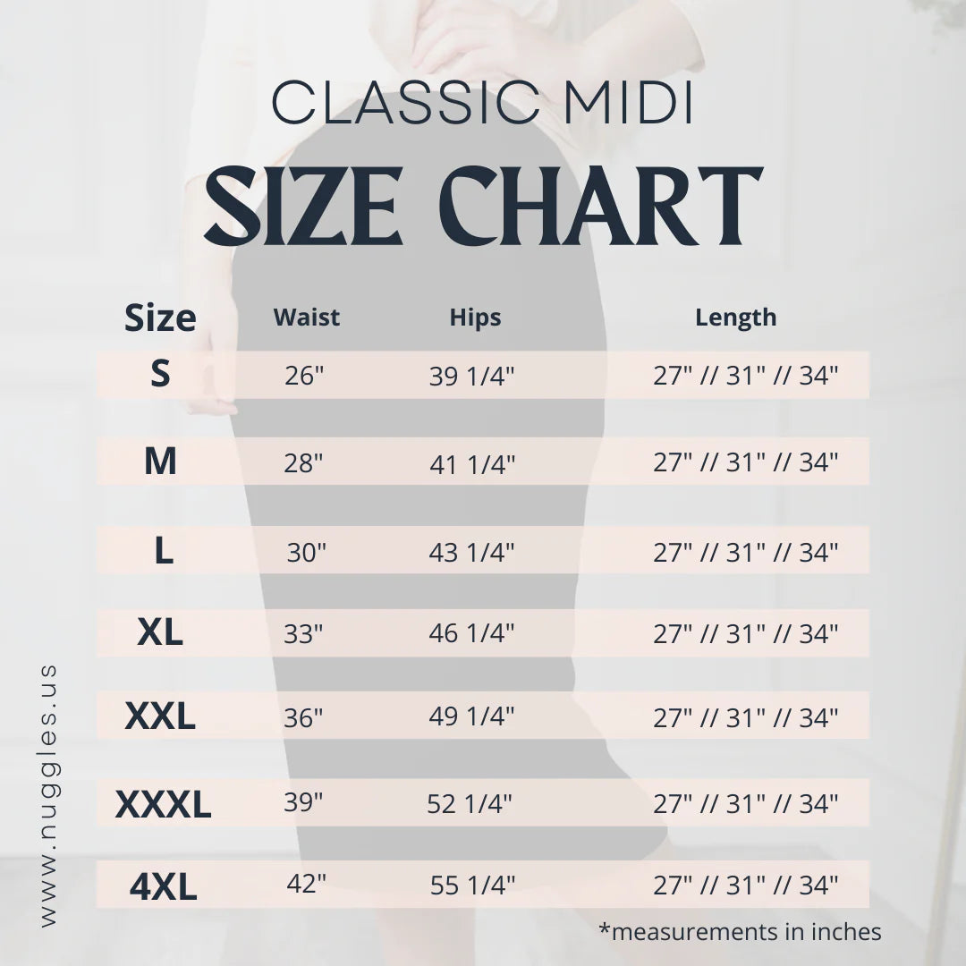 27 and 31 Inch relaxed midi